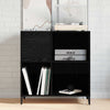 Pladeskab med hylde Sort eg 84.5 x 38 x 89 cm Konstrueret træ