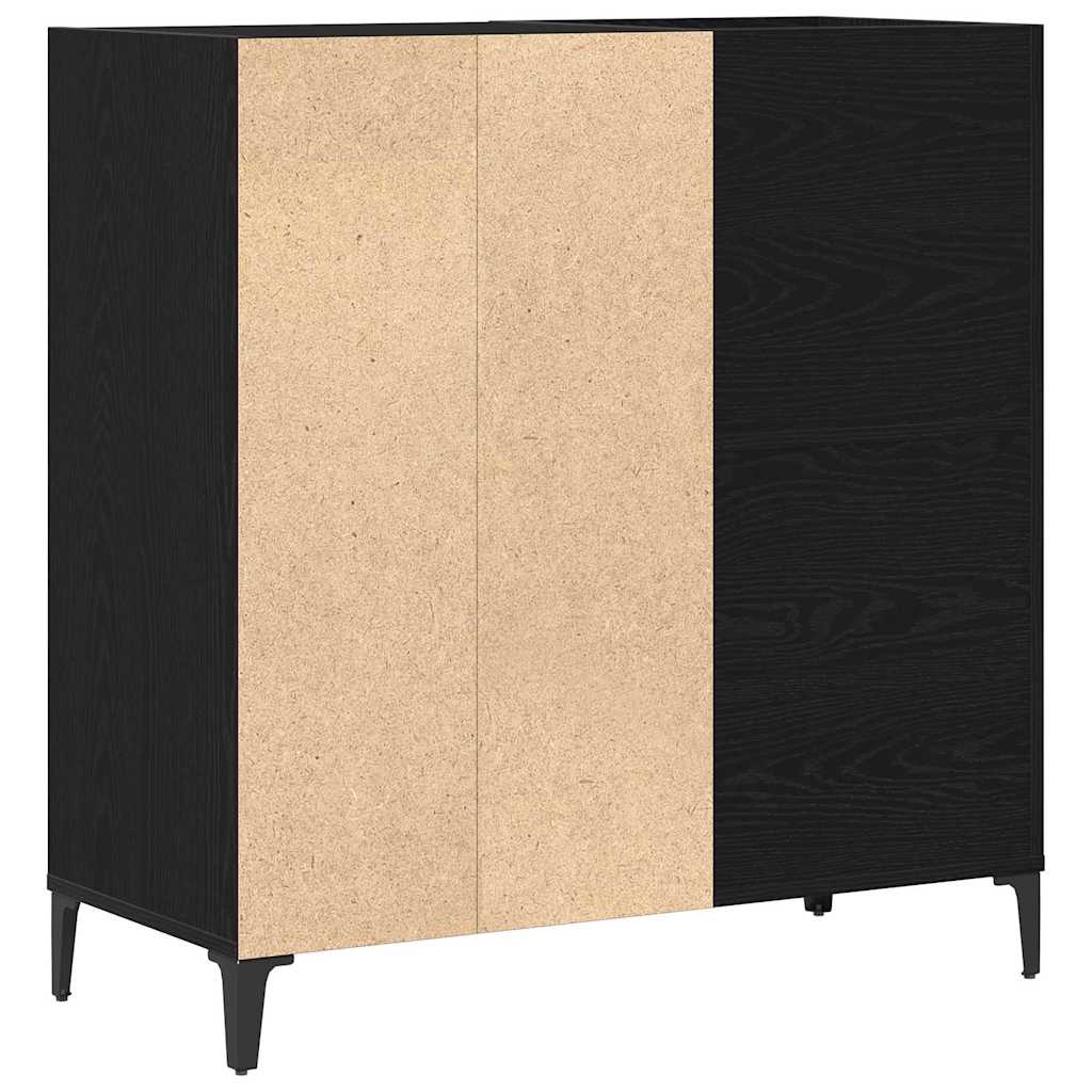Pladeskab med hylde Sort eg 84.5 x 38 x 89 cm Konstrueret træ