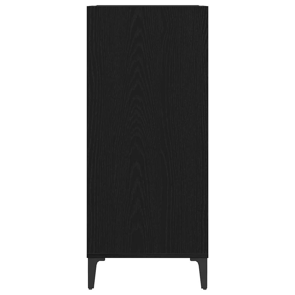 Pladeskab med hylde Sort eg 84.5 x 38 x 89 cm Konstrueret træ