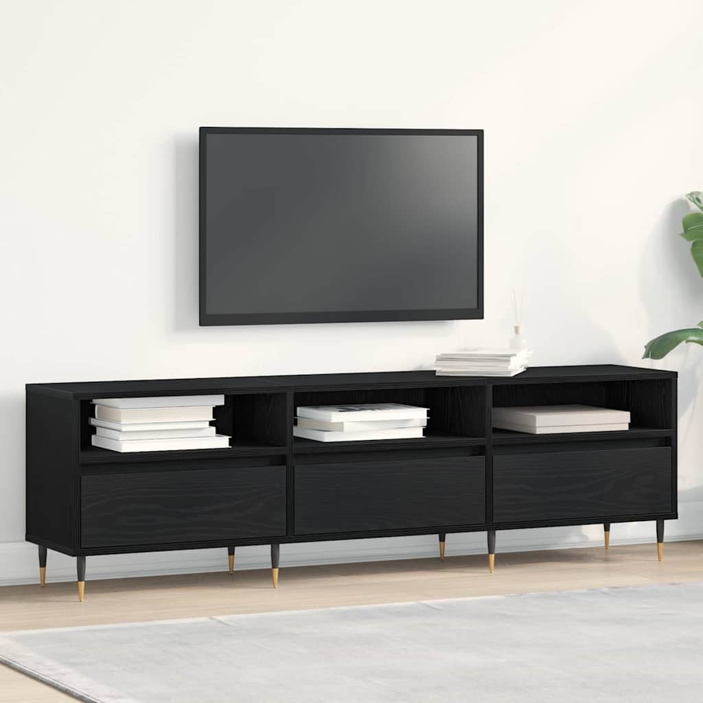 TV-skab Sort eg 150 x 30 x 44.5 cm Konstrueret træ