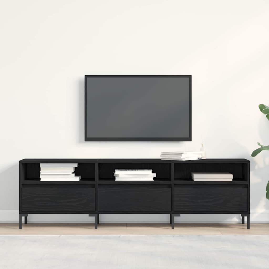 TV-skab Sort eg 150 x 30 x 44.5 cm Konstrueret træ
