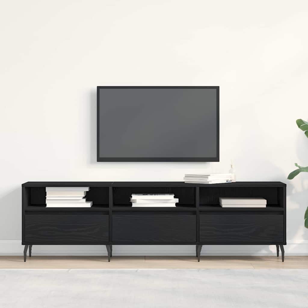 TV-skab Sort eg 150 x 30 x 44.5 cm Konstrueret træ