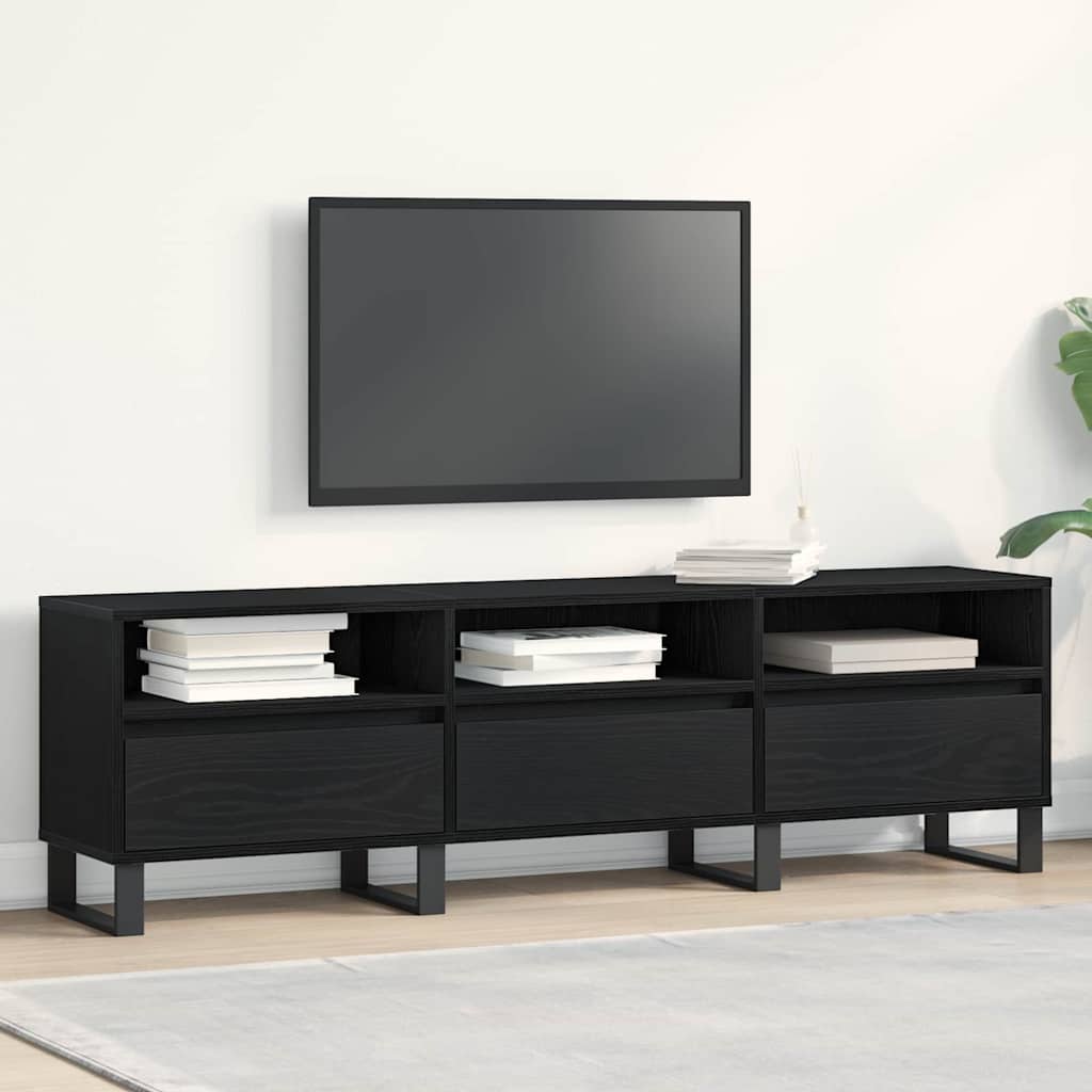 TV-skab Sort eg 150 x 30 x 44.5 cm Konstrueret træ
