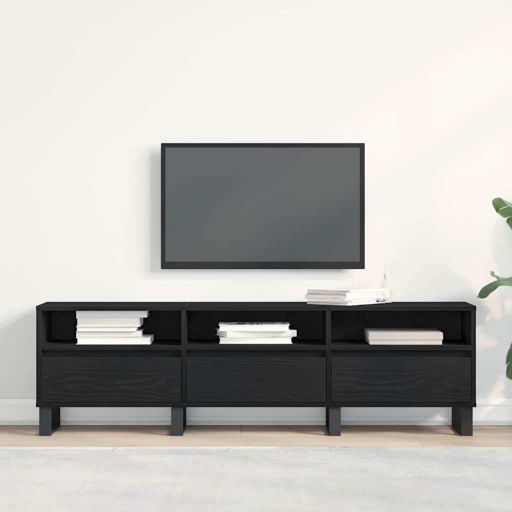 TV-skab Sort eg 150 x 30 x 44.5 cm Konstrueret træ