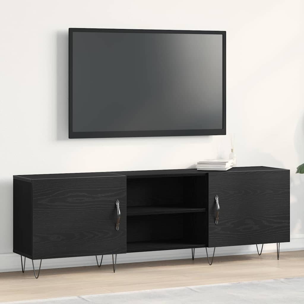 TV-skab Sort eg 150 x 30 x 50 cm Konstrueret træ