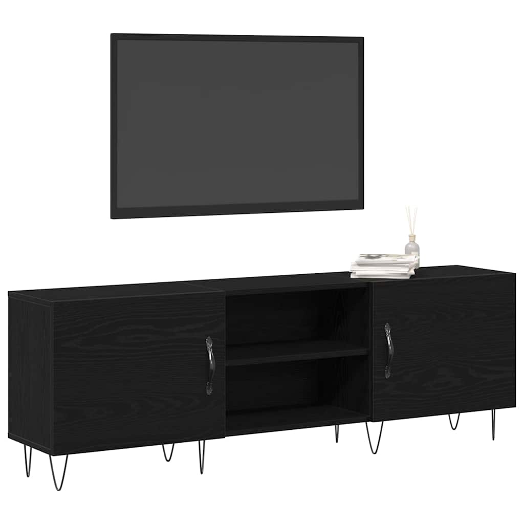 TV-skab Sort eg 150 x 30 x 50 cm Konstrueret træ