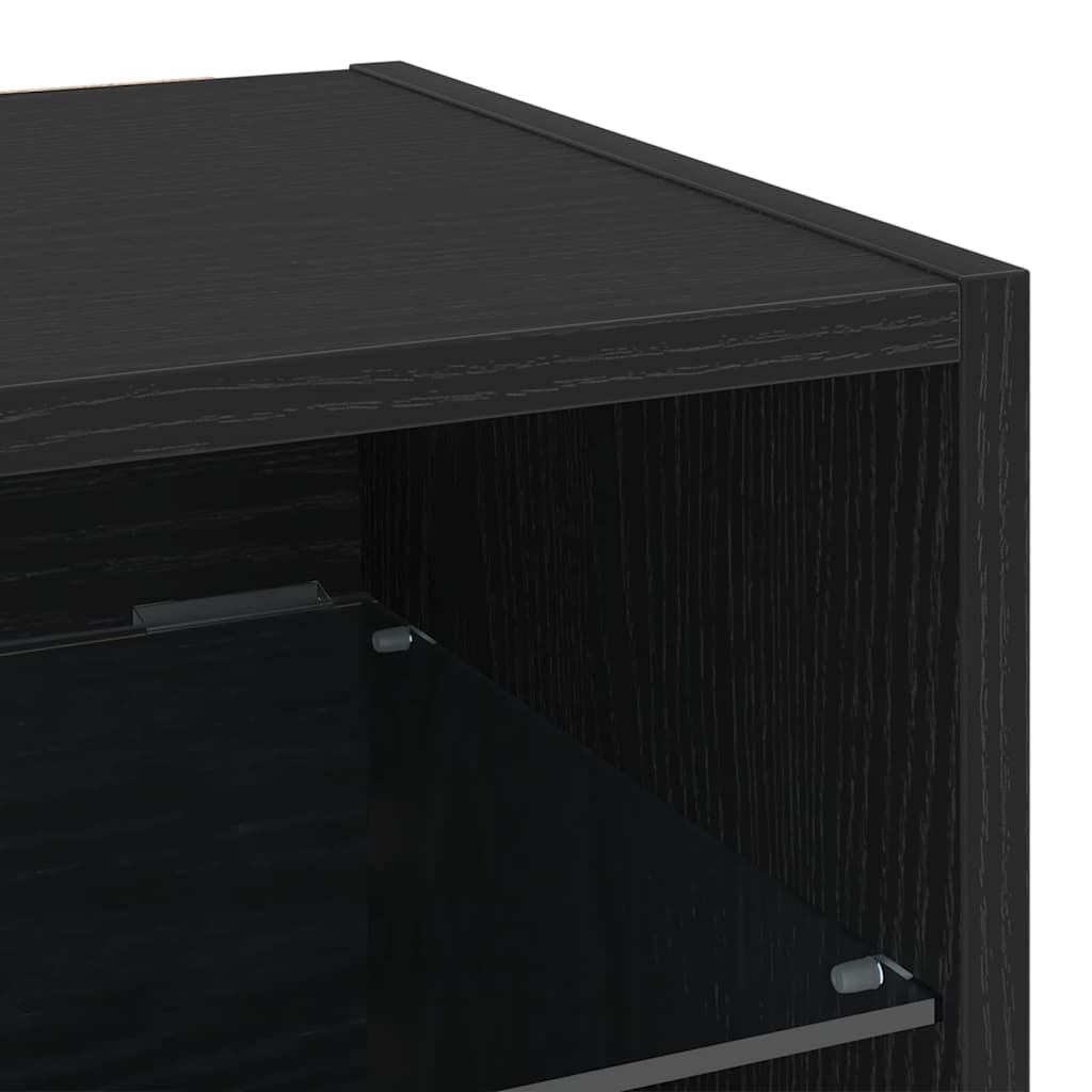 TV-skab 2 pcs Sort 30 x 28.5 x 30 cm Konstrueret træ