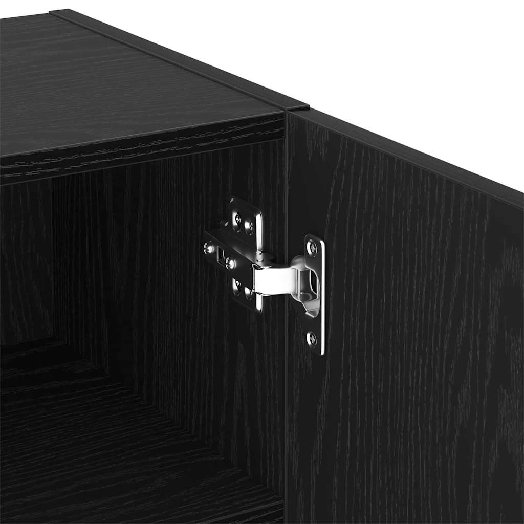 TV-skab Vægmonteret Sort eg 40.5 x 30 x 102 cm Konstrueret træ