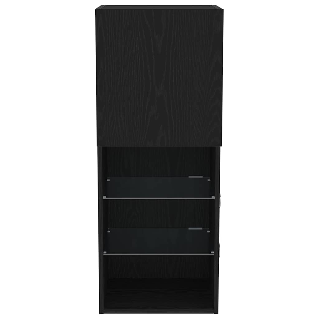 TV-skab Vægmonteret Sort eg 40.5 x 30 x 102 cm Konstrueret træ