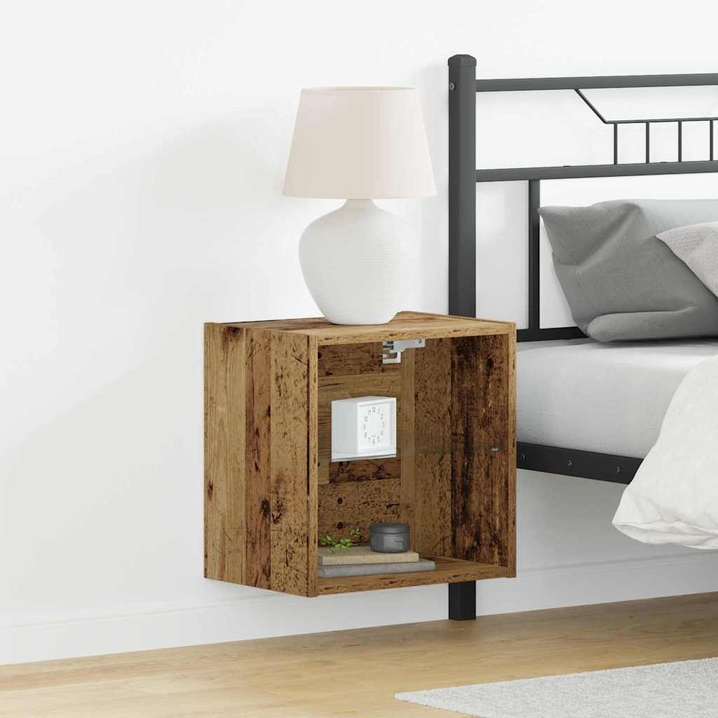 Svævende hylde 2 pcs Brun 40 x 28.5 x 40 cm Konstrueret træ