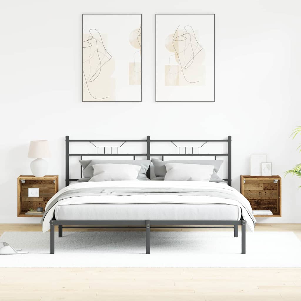 Svævende hylde 2 pcs Brun 40 x 28.5 x 40 cm Konstrueret træ