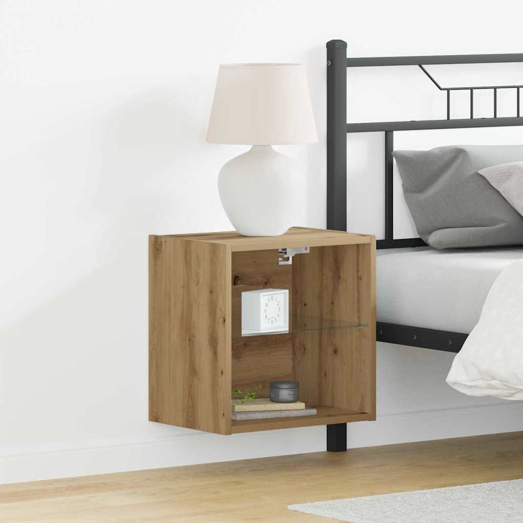 Svævende hylde 2 pcs Brun 40 x 28.5 x 40 cm Konstrueret træ