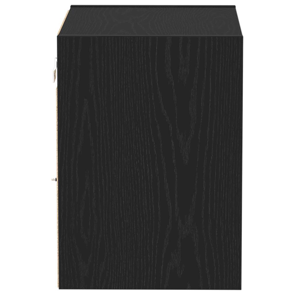 Svævende hylde med hylde Sort 40 x 28.5 x 40 cm Konstrueret træ