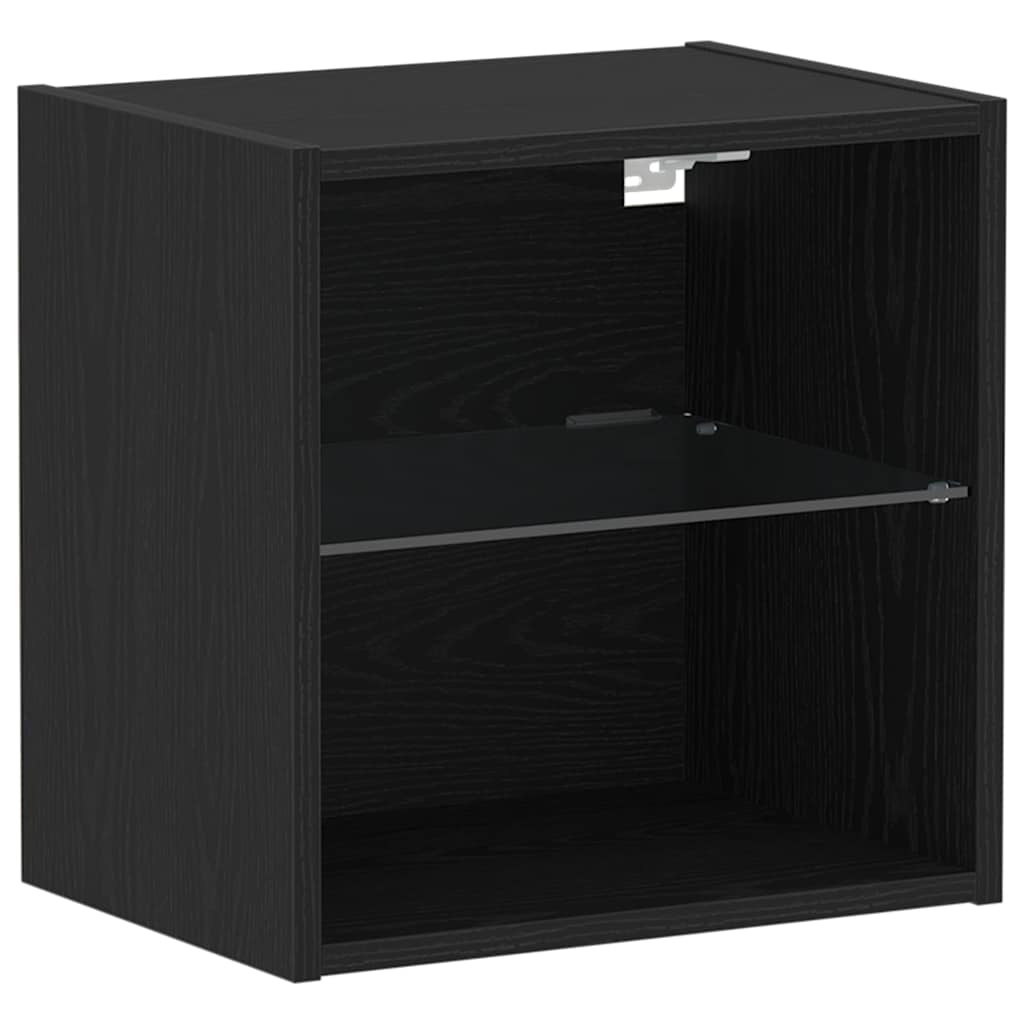 Svævende hylde 2 pcs Sort 40 x 28.5 x 40 cm Konstrueret træ