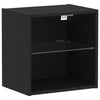 Svævende hylde 2 pcs Sort 40 x 28.5 x 40 cm Konstrueret træ