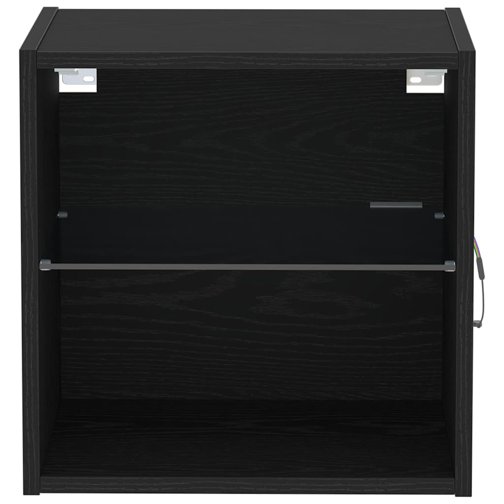 Svævende hylde 2 pcs Sort 40 x 28.5 x 40 cm Konstrueret træ