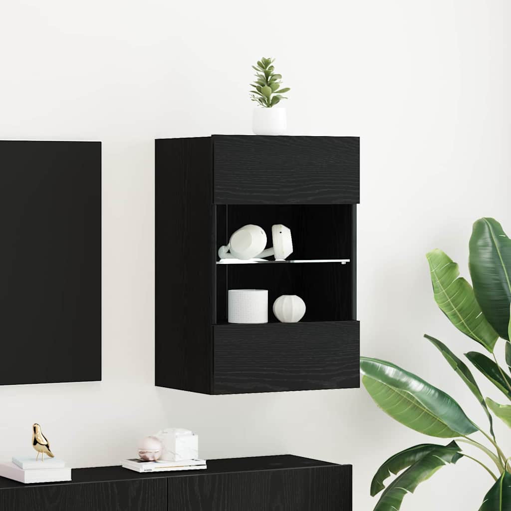 TV-skab 2 pcs Sort 40 x 30 x 60.5 cm Konstrueret træ