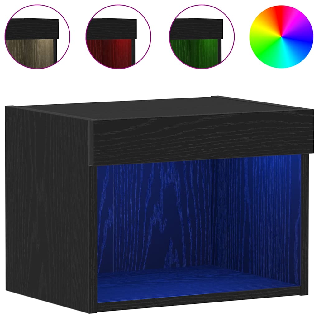 TV-skab 2 pcs Sort eg 40 x 30 x 30 cm Konstrueret træ