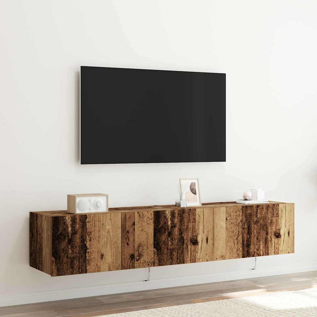 TV vægskab Gammelt træ 80 x 35 x 31 cm Konstrueret træ