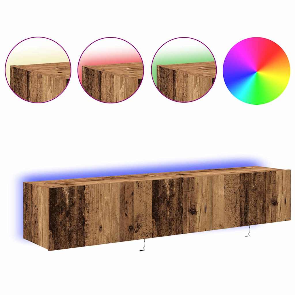 TV vægskab Gammelt træ 80 x 35 x 31 cm Konstrueret træ