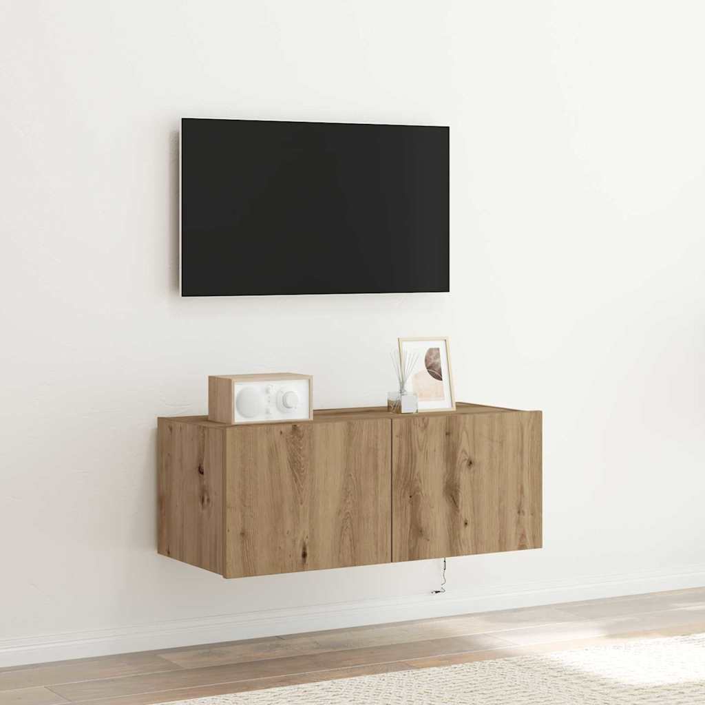 TV vægskab artisan eg 80 x 35 x 31 cm Konstrueret træ