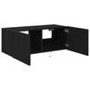 TV vægskab Vægmonteret Sort eg 80 x 35 x 31 cm Konstrueret træ