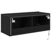 TV vægskab Vægmonteret Sort eg 80 x 35 x 31 cm Konstrueret træ