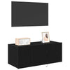 TV vægskab Vægmonteret Sort eg 80 x 35 x 31 cm Konstrueret træ