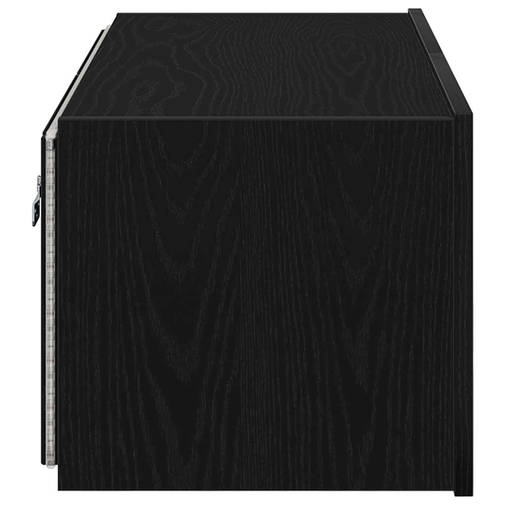 TV vægskab Vægmonteret Sort eg 80 x 35 x 31 cm Konstrueret træ
