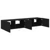 TV vægskab Vægmonteret Sort eg 80 x 35 x 31 cm Konstrueret træ