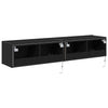 TV vægskab Vægmonteret Sort eg 80 x 35 x 31 cm Konstrueret træ