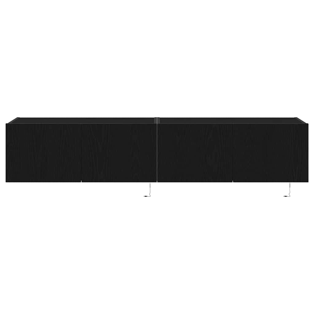 TV vægskab Vægmonteret Sort eg 80 x 35 x 31 cm Konstrueret træ