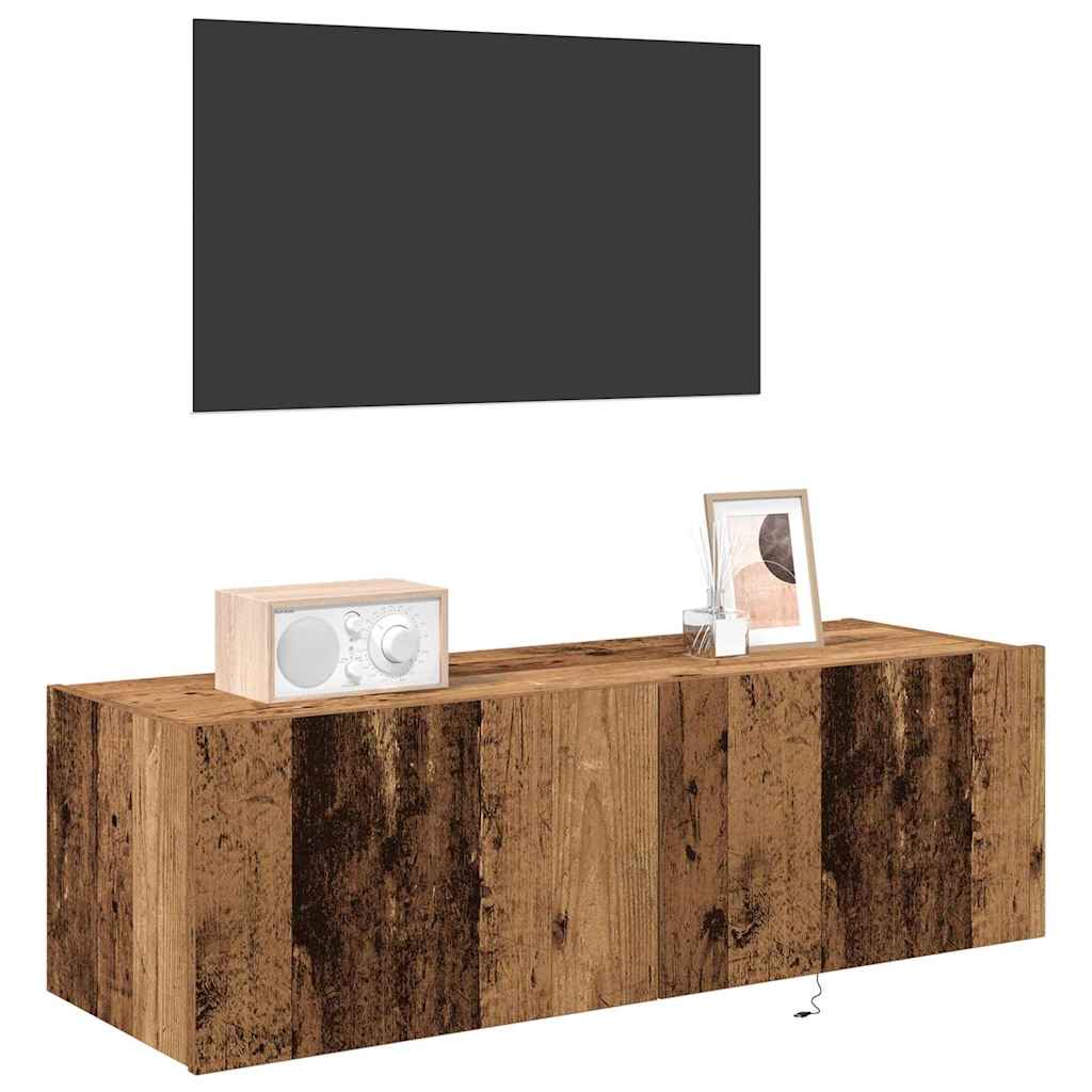 TV vægskab Gammelt træ 100 x 35 x 31 cm Konstrueret træ