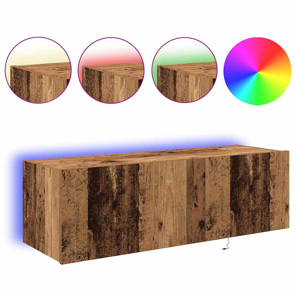 TV vægskab Gammelt træ 100 x 35 x 31 cm Konstrueret træ