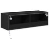 TV vægskab Vægmonteret Sort eg 100 x 35 x 31 cm Konstrueret træ