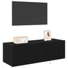 TV vægskab Vægmonteret Sort eg 100 x 35 x 31 cm Konstrueret træ