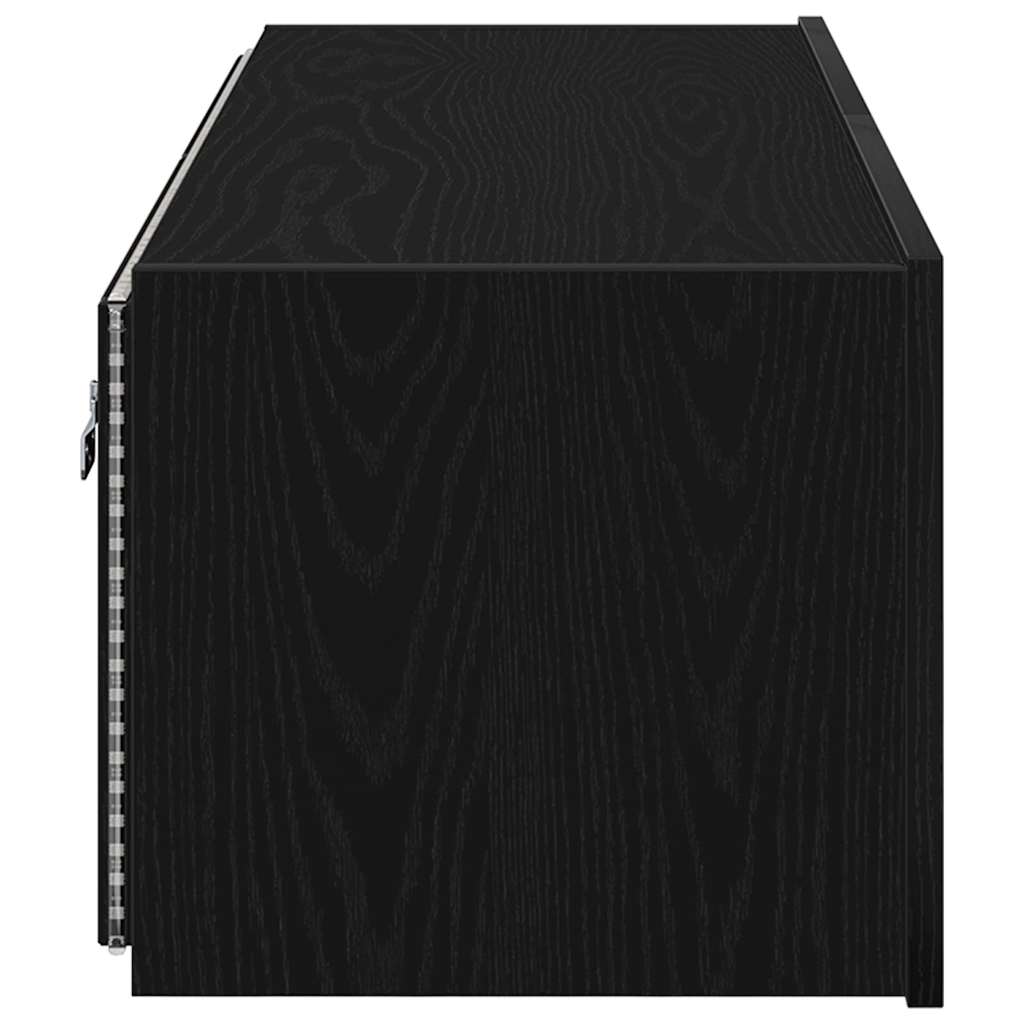 TV vægskab Vægmonteret Sort eg 100 x 35 x 31 cm Konstrueret træ