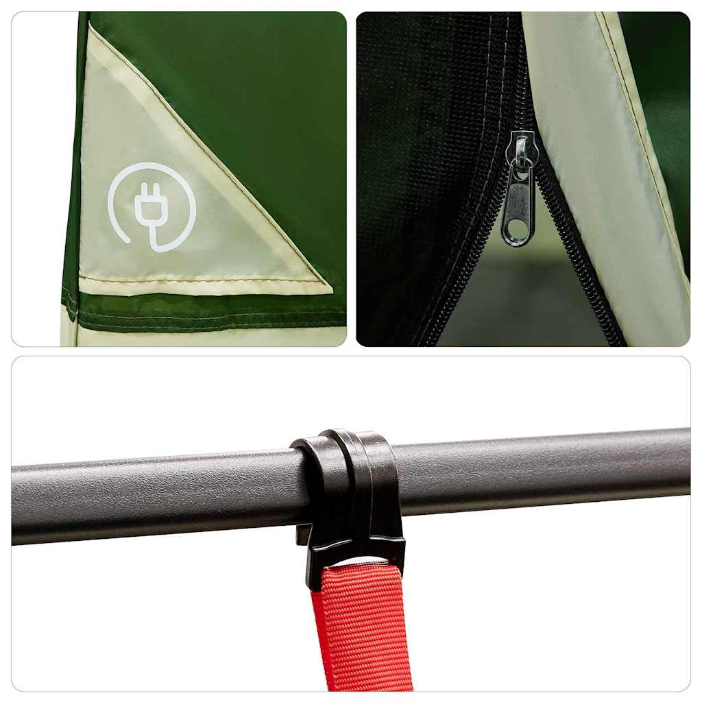 Indertelt med tag med opbevaring Grøn 520 x 520 x 190 cm taft