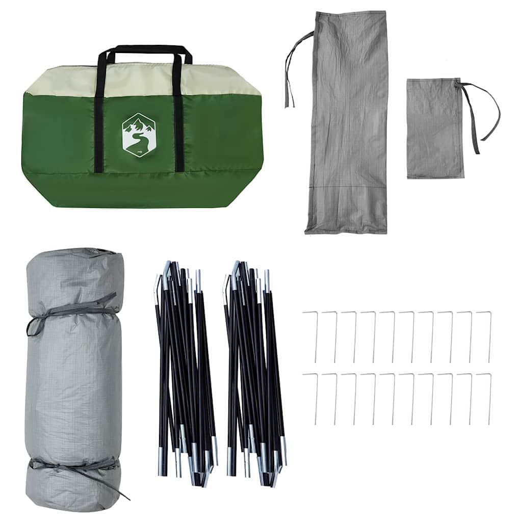 Indertelt med tag med opbevaring Grøn 520 x 520 x 190 cm taft