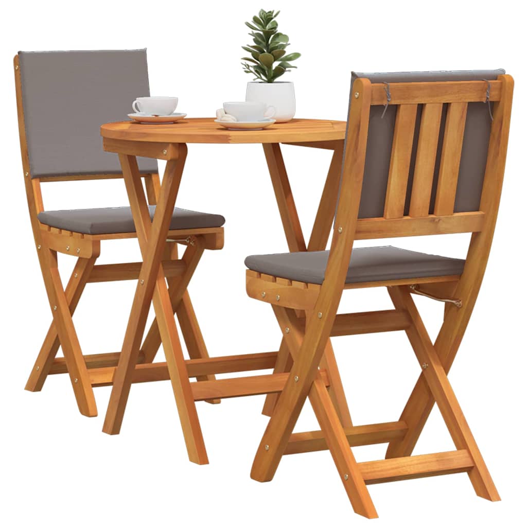 Bistrosæt 3 pcs Brun Massivt akacietræ