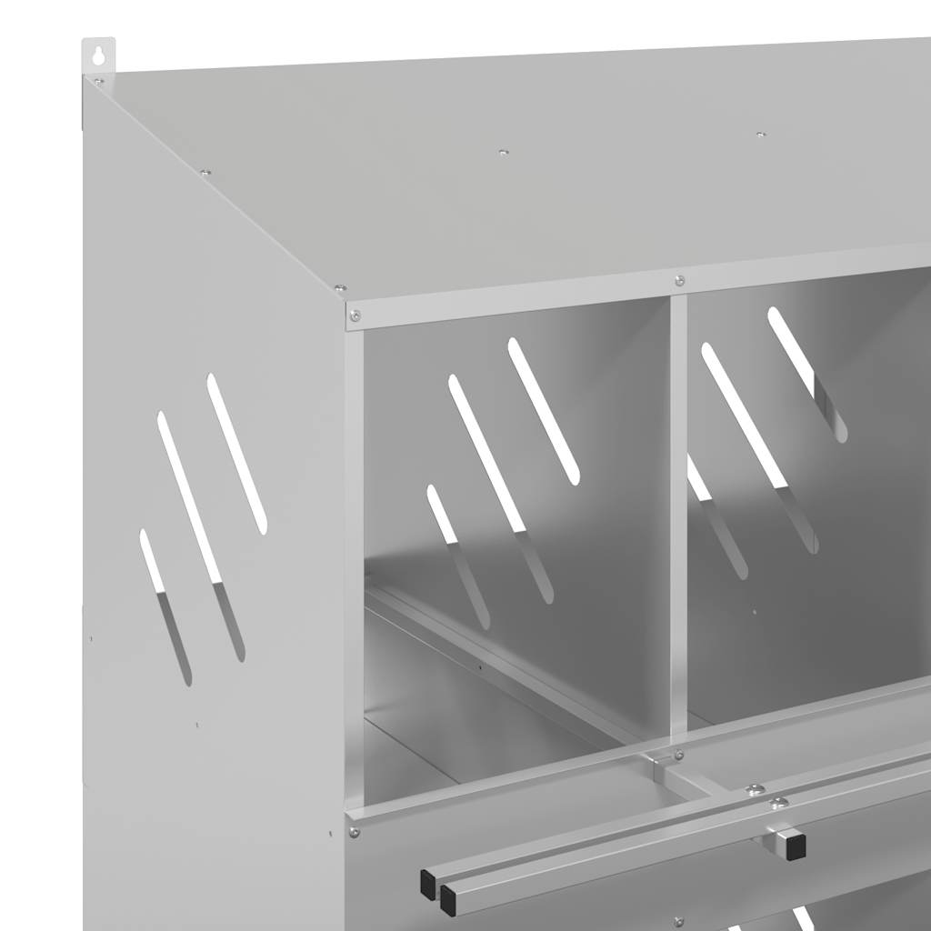 redekasse til høns med 6 rum galvaniseret sølvmetal