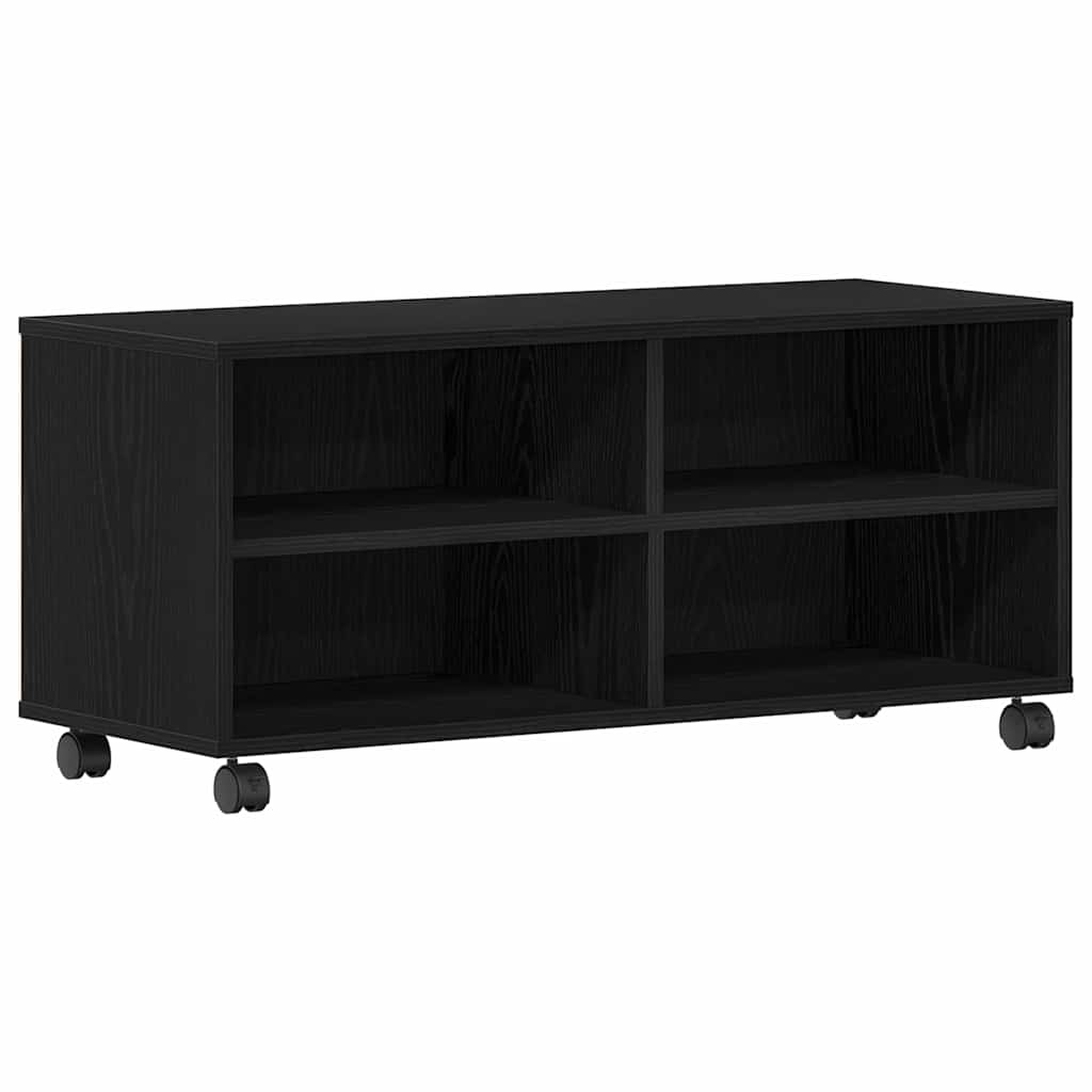 TV-skab Sort 90 x 35 x 35 cm Konstrueret træ