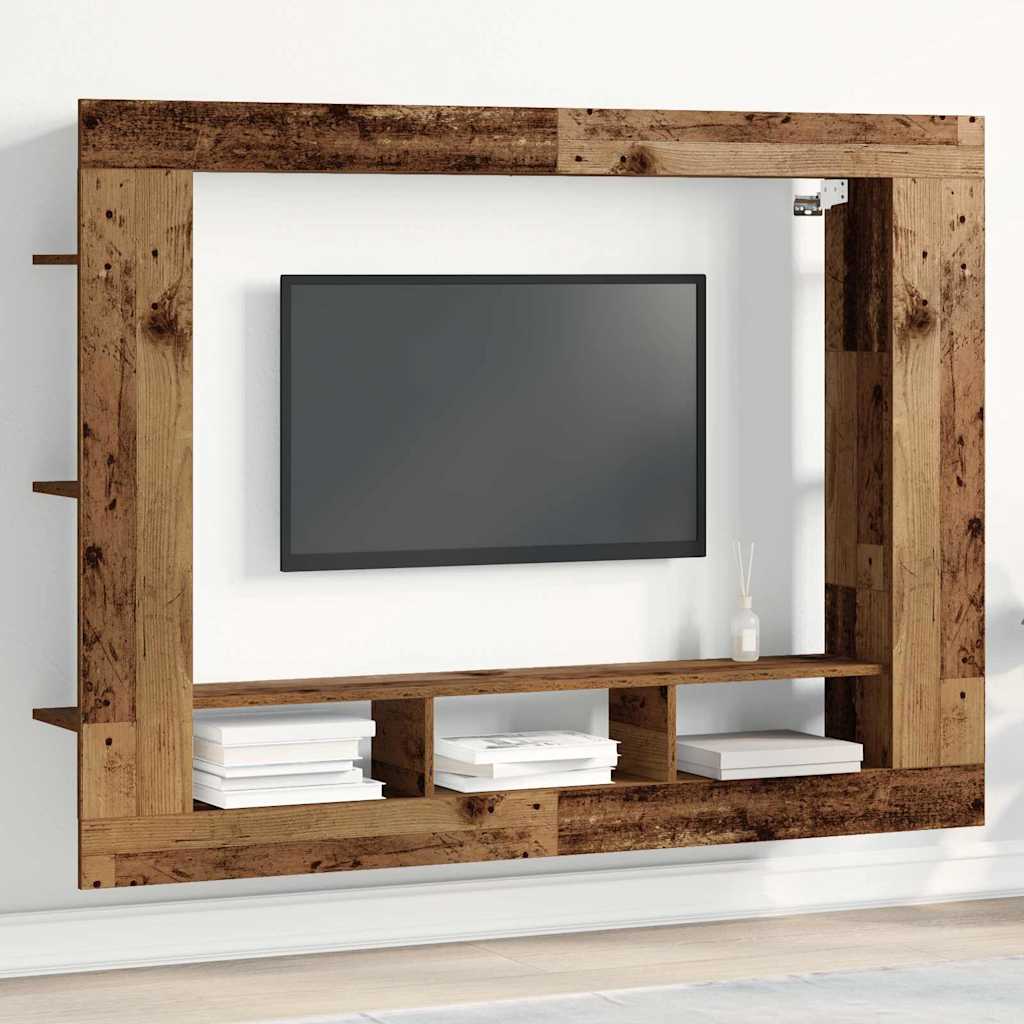 TV-skab Gammelt træ 152 x 22 x 113 cm Konstrueret træ