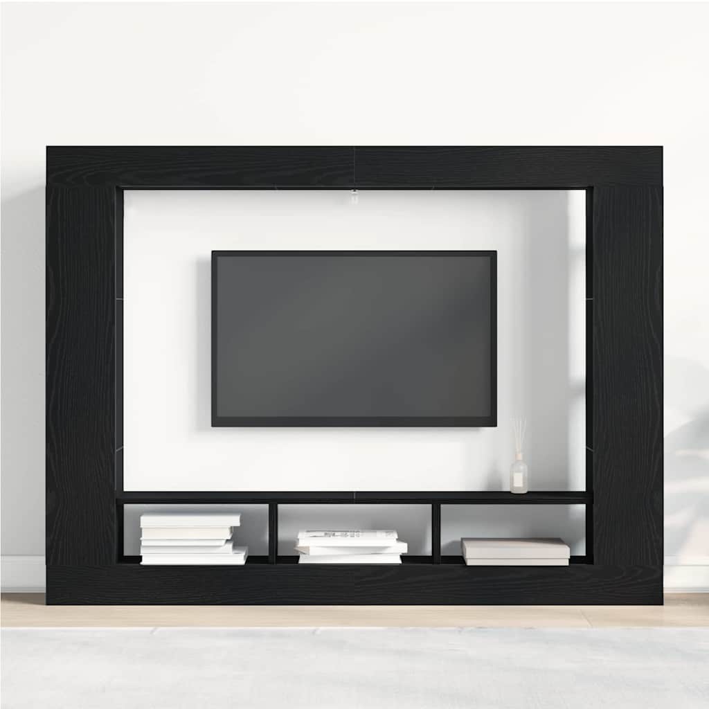TV-skab Vægmonteret Sort eg 152 x 22 x 113 cm Konstrueret træ