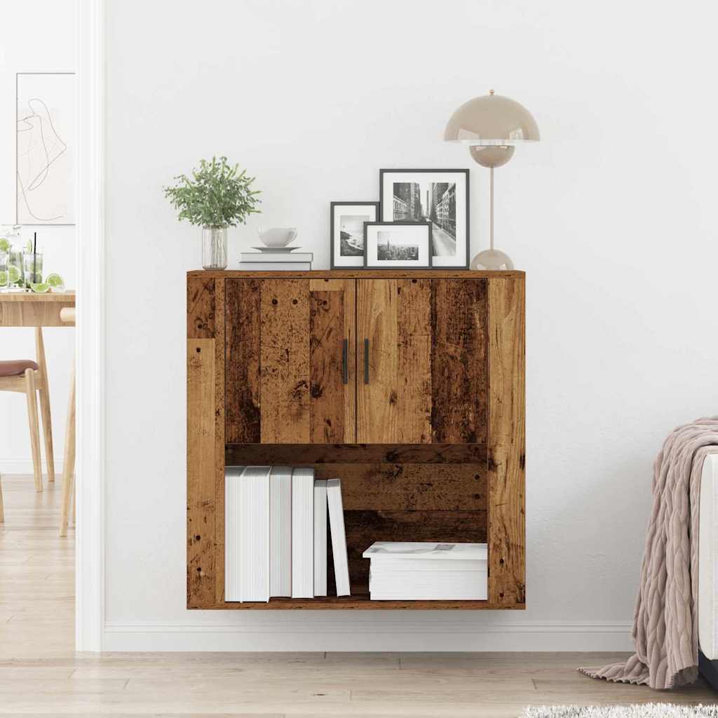 Vægskab med hylde Gammelt træ 80 x 33 x 80 cm Konstrueret træ
