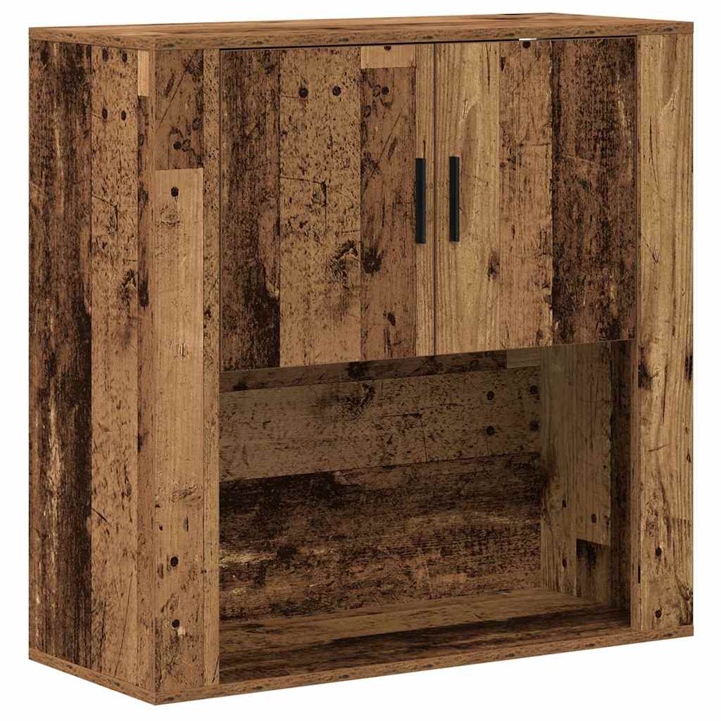 Vægskab med hylde Gammelt træ 80 x 33 x 80 cm Konstrueret træ