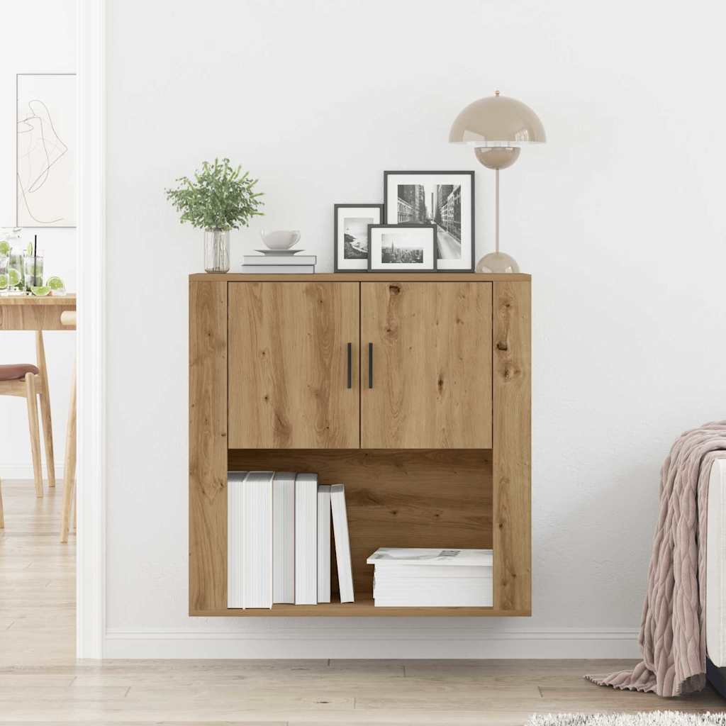 Vægskab med hylde artisan eg 80 x 33 x 80 cm Konstrueret træ