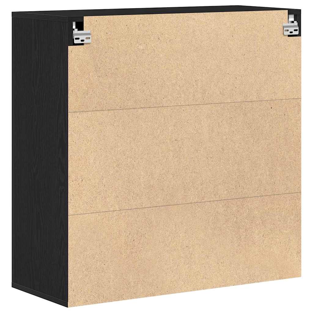 Vægskab med hylde Sort eg 80 x 33 x 80 cm Konstrueret træ