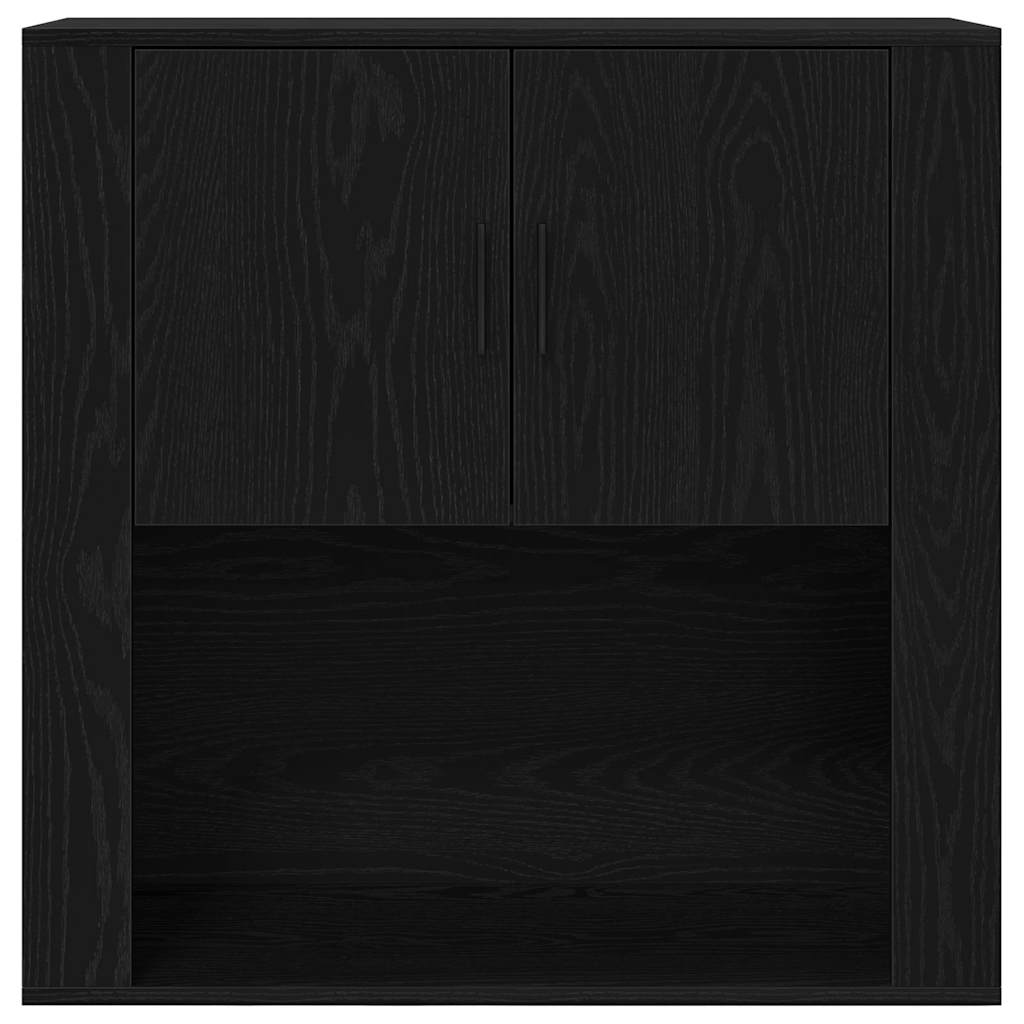Vægskab med hylde Sort eg 80 x 33 x 80 cm Konstrueret træ