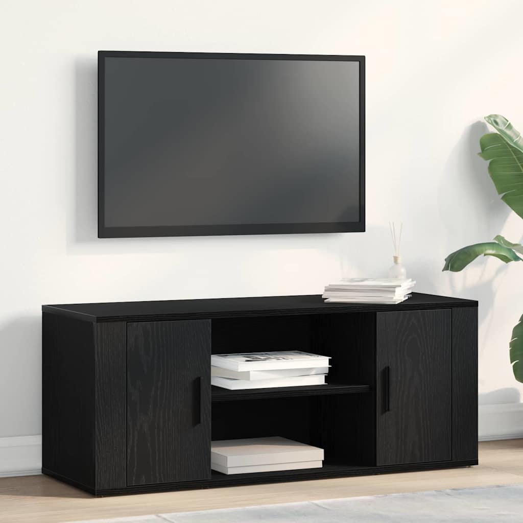 TV-skab Sort eg 100 x 35 x 40 cm Konstrueret træ